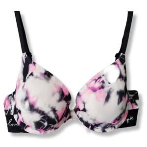 VS Victoria Secret PINK Tie Dye Push Up T Shirt Bra 32D Everyday Classici Padded